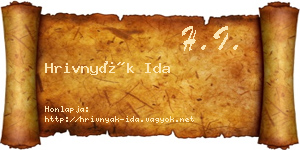 Hrivnyák Ida névjegykártya